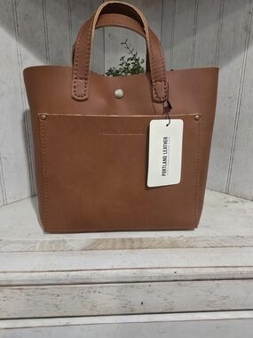 Portland Leather Mini Classic Crossbody Tote In Color Honey